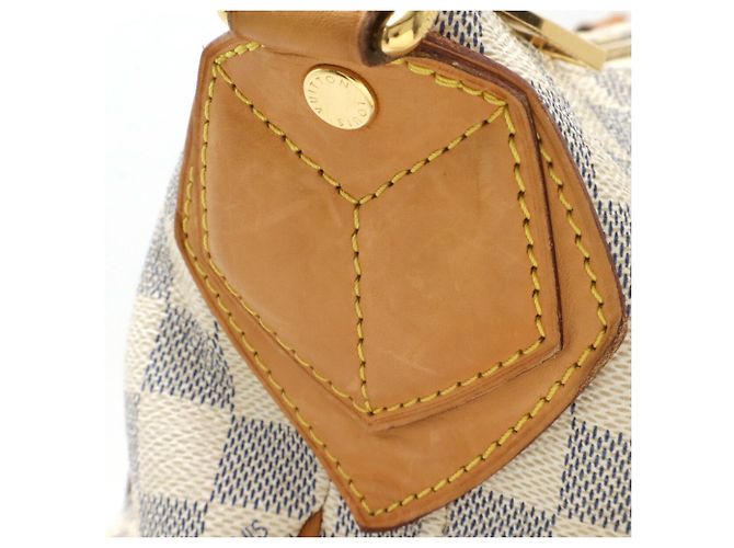 Borsa Tote Louis Vuitton Damier Azur Evora MM Crudo - vista 5