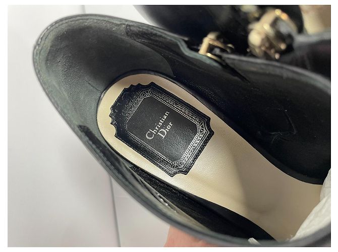 Tacchi in pelle nera Christian Dior Nero - vista 11