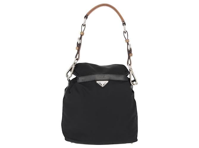 Prada Double Pocket Drawstring Tessuto Schwarz - Ansicht 2