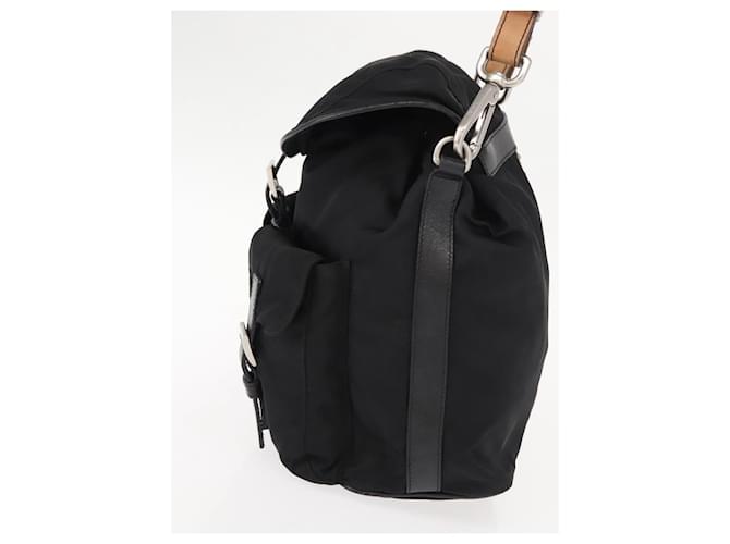 Prada Double Pocket Drawstring Tessuto Schwarz - Ansicht 3