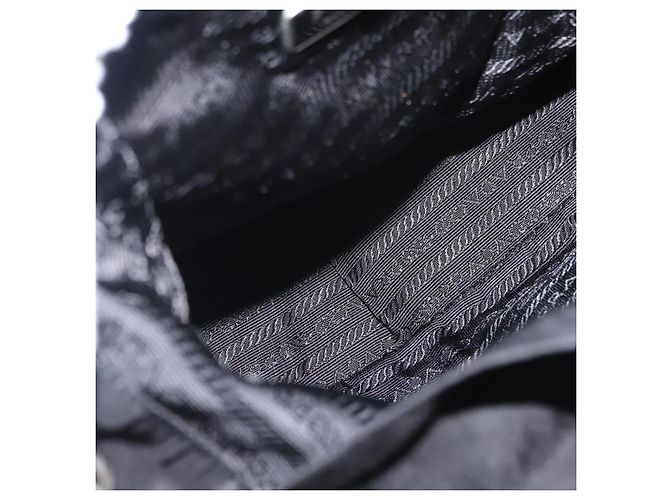 Prada Double Pocket Drawstring Tessuto Schwarz - Ansicht 5