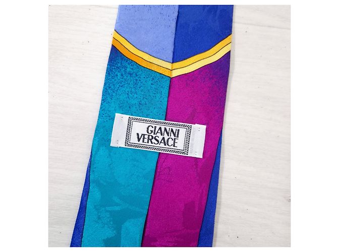 Gianni Versace Cravatta in Seta Jacquard Multicolore - vista 2