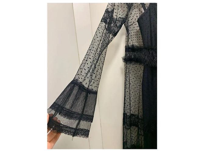Balenciaga Set Tuta Nera e Vestito Trasparente Nero - vista 11