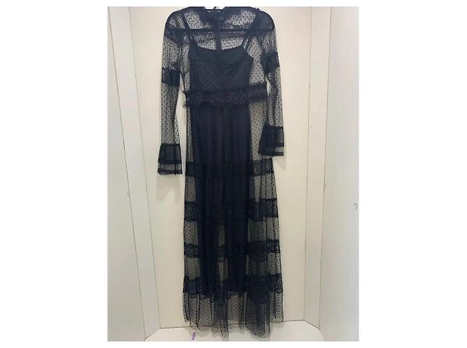 Balenciaga Set Tuta Nera e Vestito Trasparente Nero - vista 2