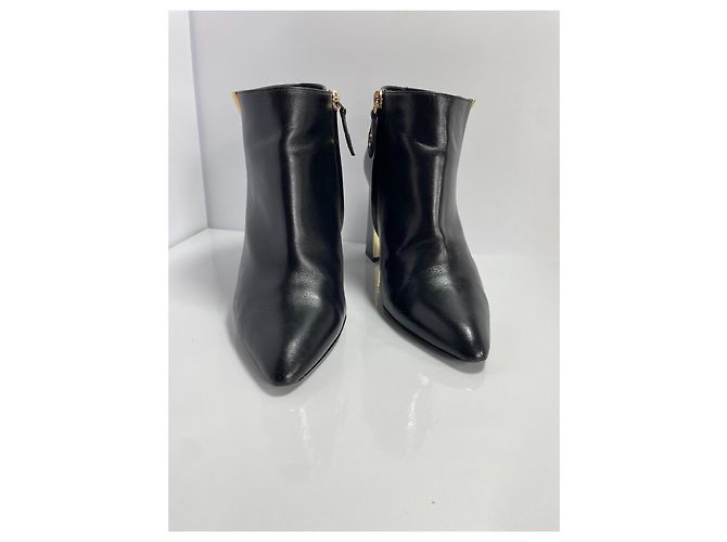 Botines de cuero negro Louis Vuitton con tacón - vista 4