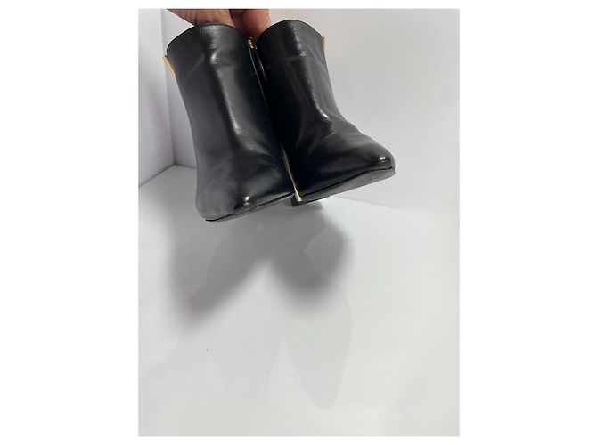 Botines de cuero negro Louis Vuitton con tacón - vista 5