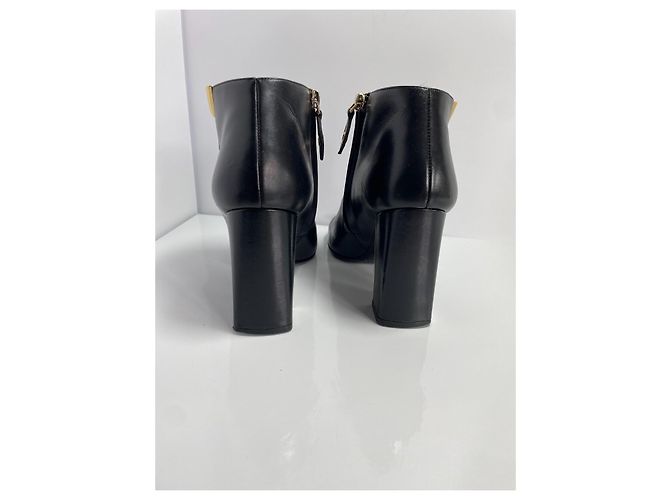 Botines de cuero negro Louis Vuitton con tacón - vista 6