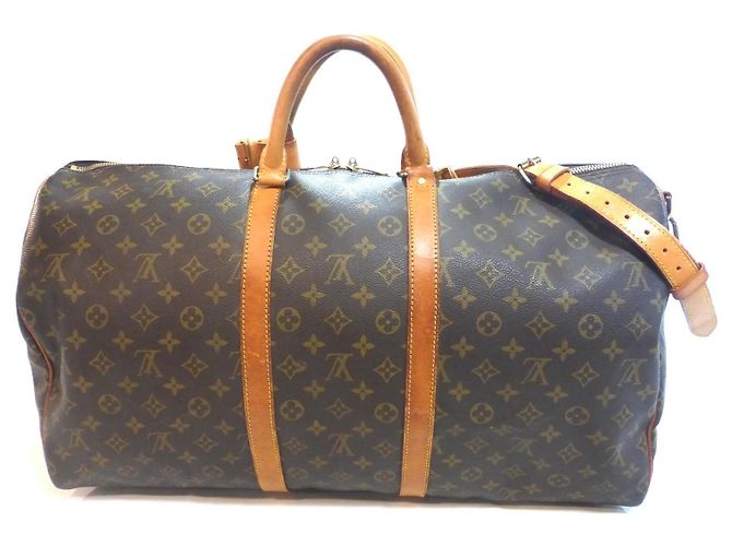 Louis Vuitton Keepall 55 Monogram Bolso de Viaje Castaño - vista 11