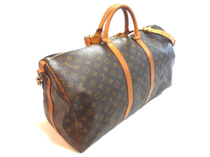 Louis Vuitton Keepall 55 Monogram Bolso de Viaje Castaño - vista 9
