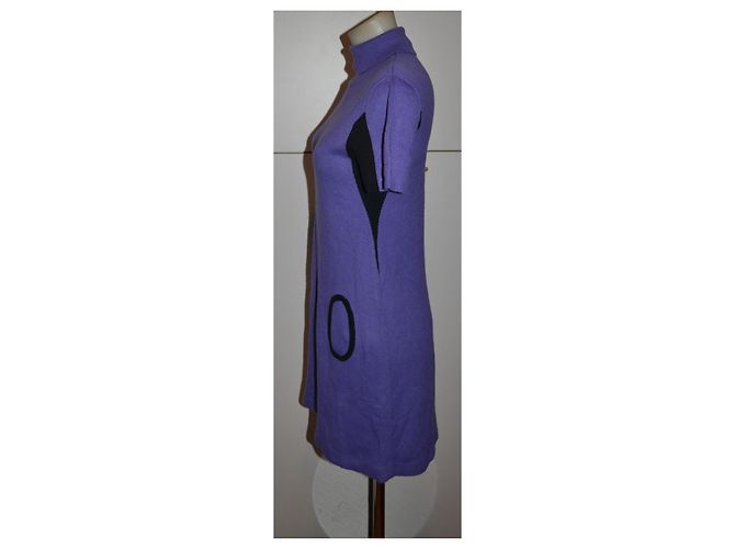 Mini Abito Twin Set Viola e Nero Viola scuro - vista 2