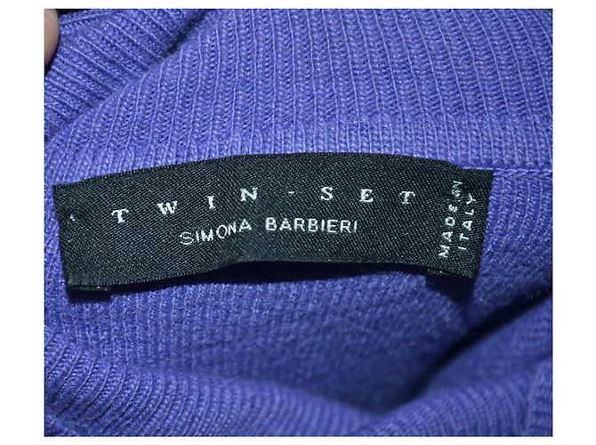 Mini Abito Twin Set Viola e Nero Viola scuro - vista 4