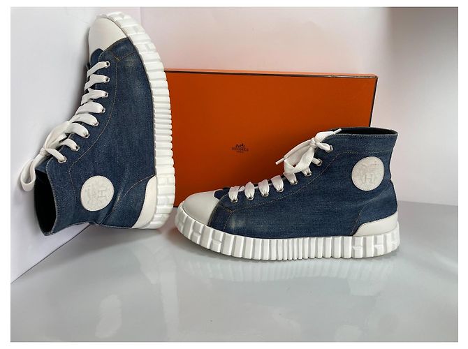 Sneakers Hermès Climb Denim Blu - vista 2