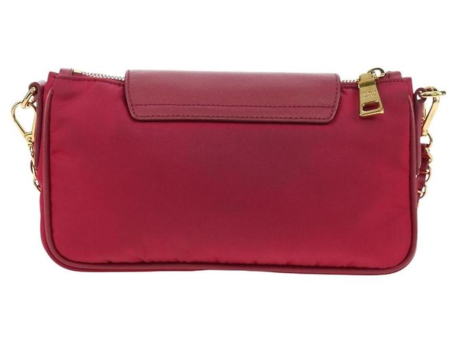 Prada Chain Tessuto and Saffiano Leather Small Rosa - vista 2