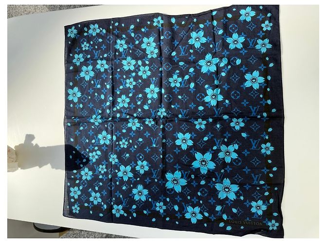 Louis Vuitton Bufanda de Algodón Monograma Takashi Murakami Azul Azul oscuro - vista 2