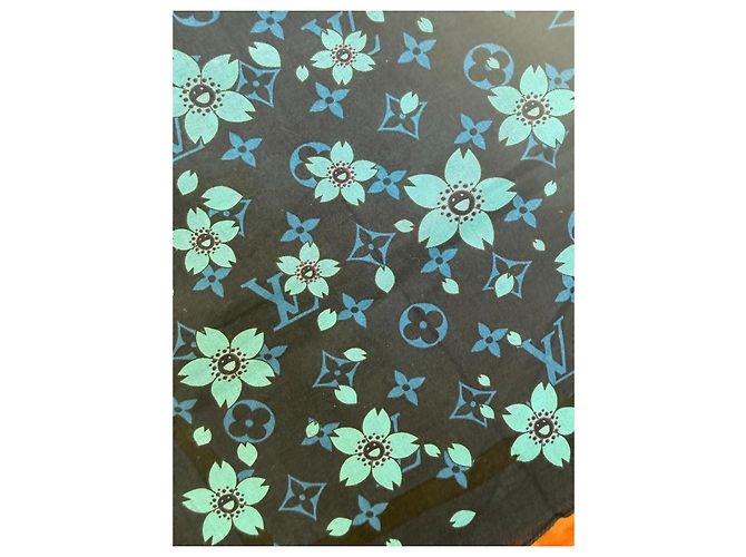 Louis Vuitton Bufanda de Algodón Monograma Takashi Murakami Azul Azul oscuro - vista 8