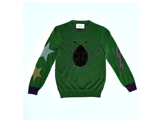 Gucci Suéter de Lurex Alessandro Michele Multicolor Verde - vista 3
