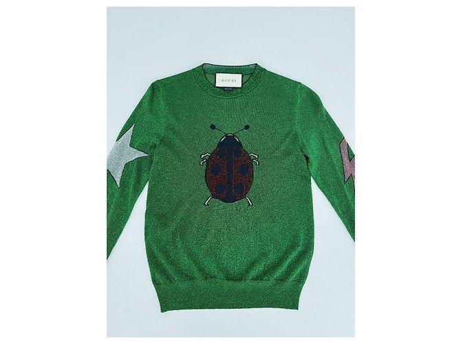 Gucci Suéter de Lurex Alessandro Michele Multicolor Verde - vista 9