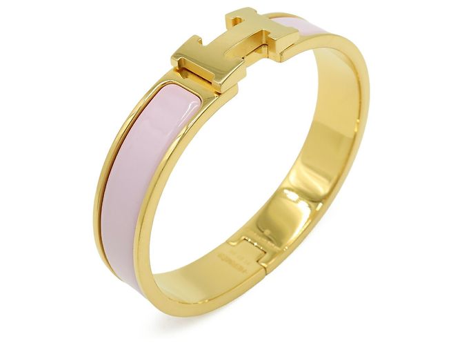 Bracciale Bangle in Smalto Clic H PM di Hermès Rosa - vista 2