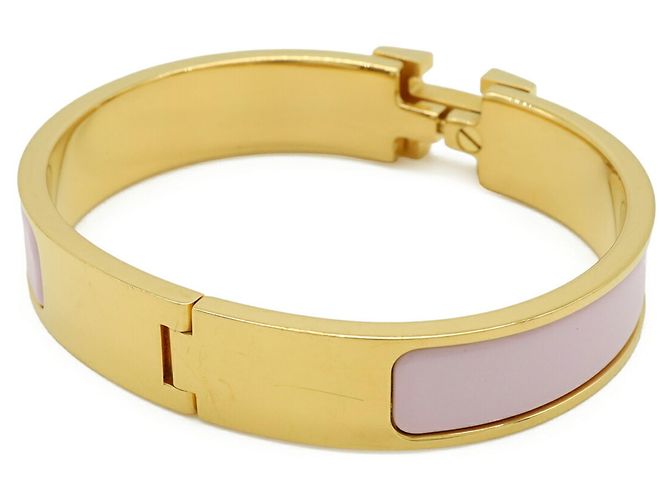 Bracciale Bangle in Smalto Clic H PM di Hermès Rosa - vista 4
