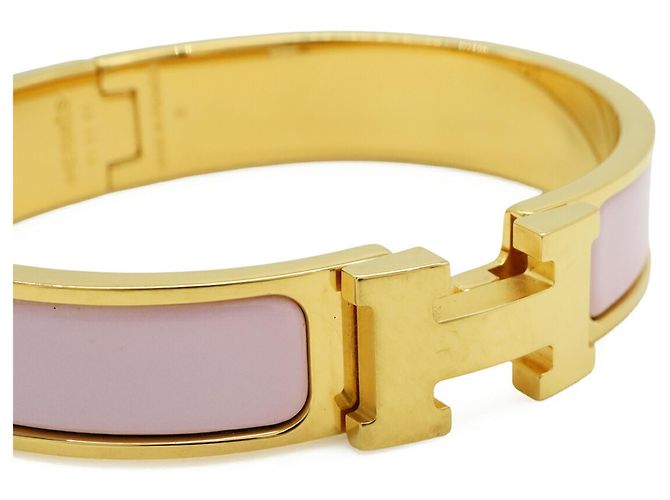 Bracciale Bangle in Smalto Clic H PM di Hermès Rosa - vista 5