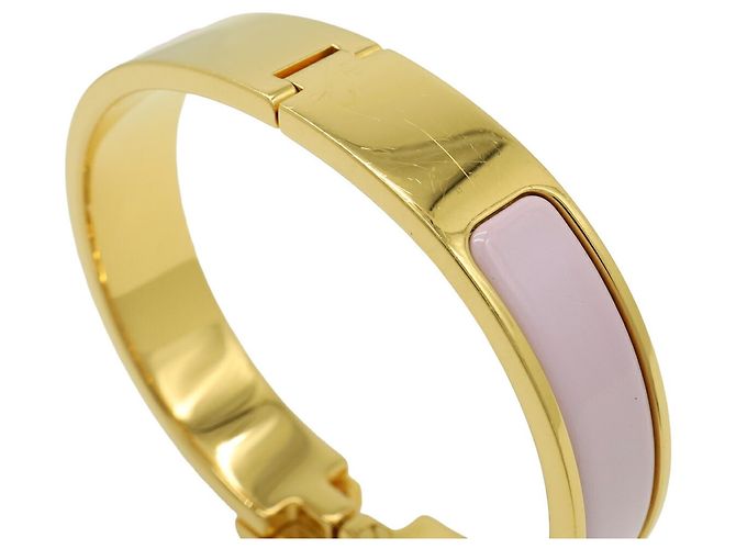 Bracciale Bangle in Smalto Clic H PM di Hermès Rosa - vista 6
