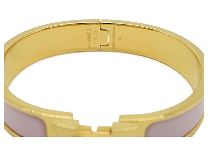 Bracciale Bangle in Smalto Clic H PM di Hermès Rosa - vista 7