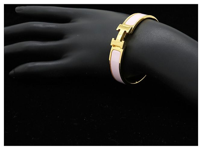 Bracciale Bangle in Smalto Clic H PM di Hermès Rosa - vista 8