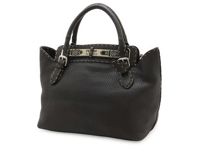 Borsa FENDI Selleria Villa Borghese Marrone scuro - vista 3