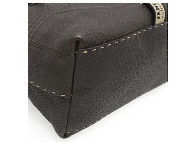 Borsa FENDI Selleria Villa Borghese Marrone scuro - vista 4