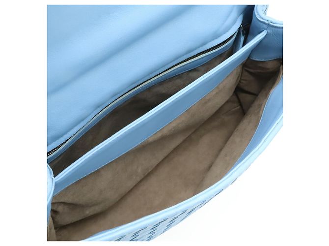 Borsa a Spalla Bottega Veneta Intrecciato Olympia Chain Blu chiaro - vista 9