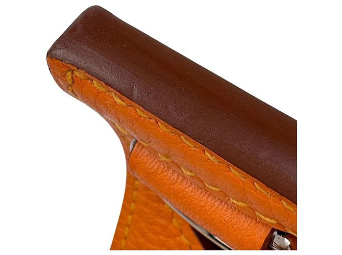 Borsa a Spalla Jypsiere 28 di Hermès Arancione Senape - vista 10