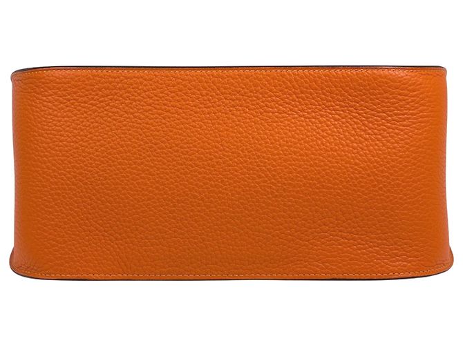 Borsa a Spalla Jypsiere 28 di Hermès Arancione Senape - vista 5