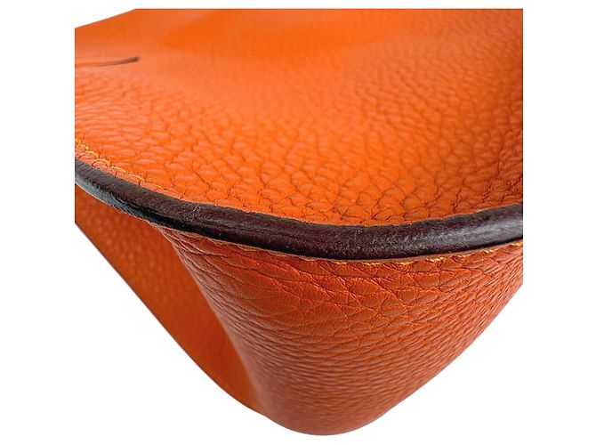 Borsa a Spalla Jypsiere 28 di Hermès Arancione Senape - vista 7
