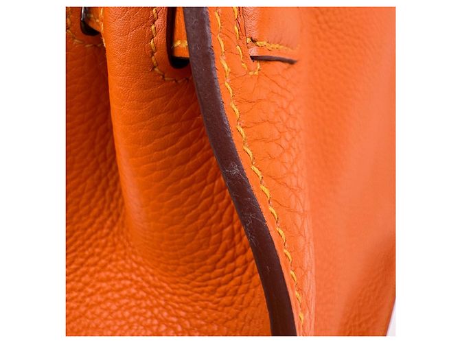 Borsa a Spalla Jypsiere 28 di Hermès Arancione Senape - vista 8