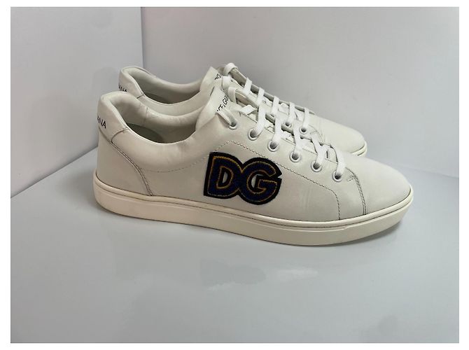 Sneakers in pelle bianca Dolce & Gabbana Logo DG Bianco - vista 2