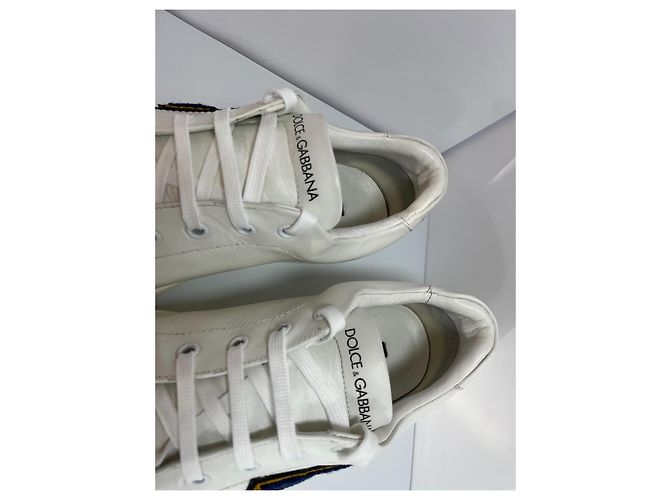 Sneakers in pelle bianca Dolce & Gabbana Logo DG Bianco - vista 4