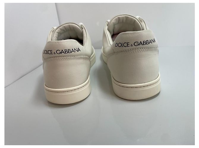 Sneakers in pelle bianca Dolce & Gabbana Logo DG Bianco - vista 5