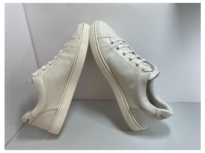 Sneakers in pelle bianca Dolce & Gabbana Logo DG Bianco - vista 6