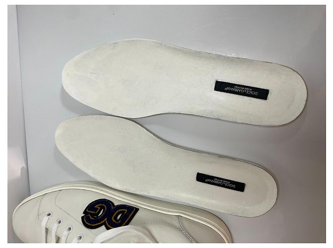 Sneakers in pelle bianca Dolce & Gabbana Logo DG Bianco - vista 9
