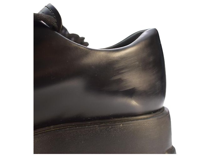 Prada Monolith Scarpe Derby in Pelle Spazzolata - Nero - vista 14