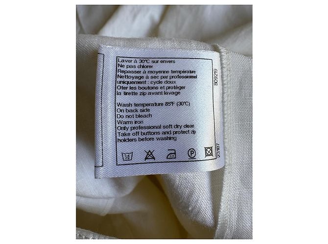 Cambon Pantalones de lino blanco Chanel de pierna ancha - vista 7