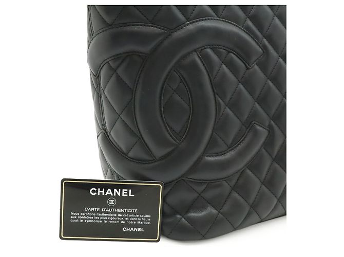 Große Schultertasche Chanel Cambon Line Coco Mark Schwarz Pink - Ansicht 10