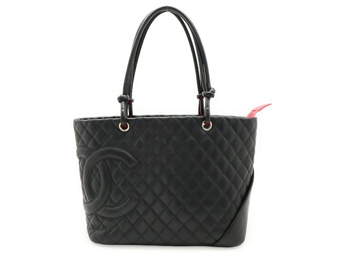Große Schultertasche Chanel Cambon Line Coco Mark Schwarz Pink - Ansicht 2