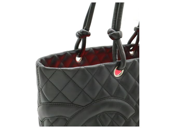 Große Schultertasche Chanel Cambon Line Coco Mark Schwarz Pink - Ansicht 6