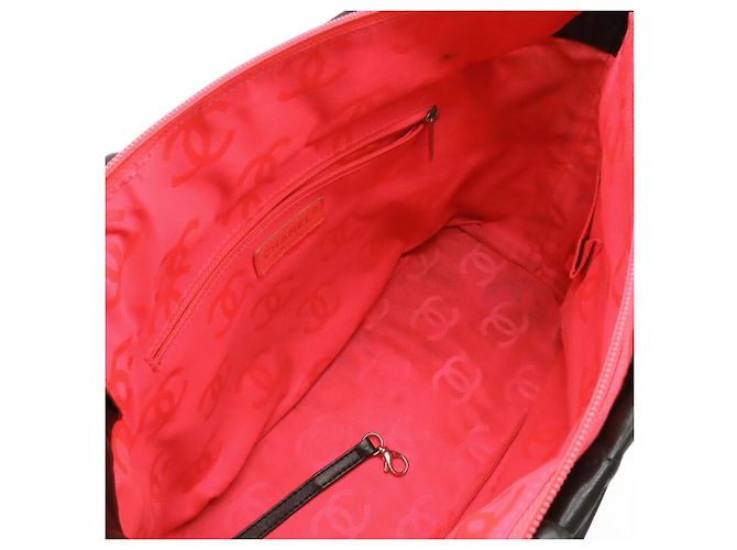 Große Schultertasche Chanel Cambon Line Coco Mark Schwarz Pink - Ansicht 8