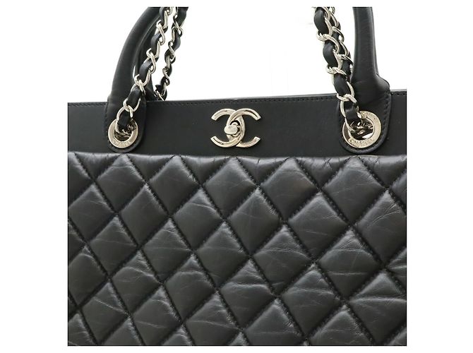 CHANEL Matelassé Coco Mark Portobello Tote Tasche Schwarz - Ansicht 10
