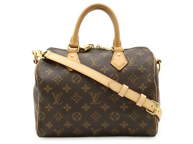Borsa Louis Vuitton Monogram Speedy Bandolere 25 Marrone - vista 2