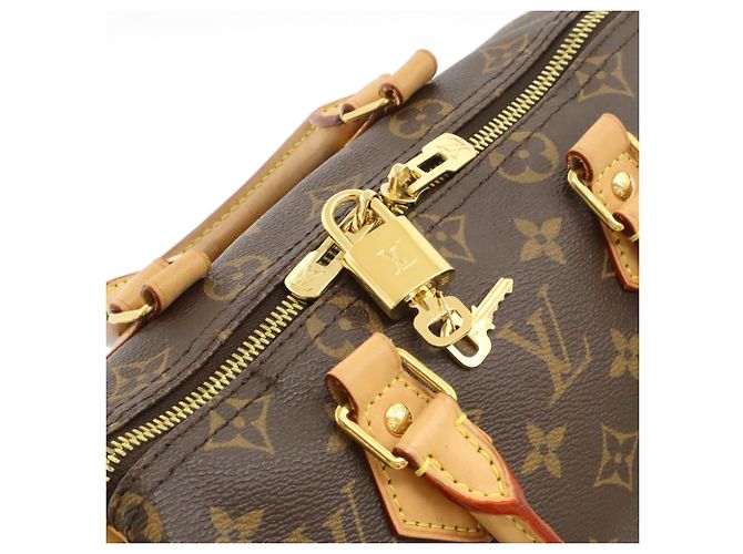 Borsa Louis Vuitton Monogram Speedy Bandolere 25 Marrone - vista 8
