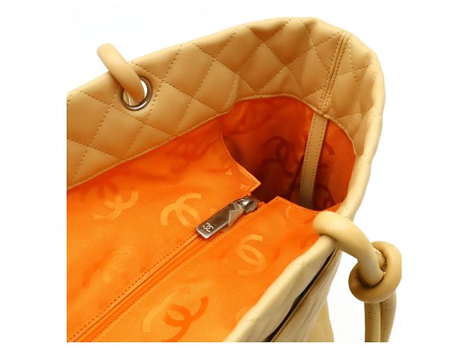 Große Schultertasche Chanel Cambon Line Coco Mark Beige Gelb - Ansicht 6