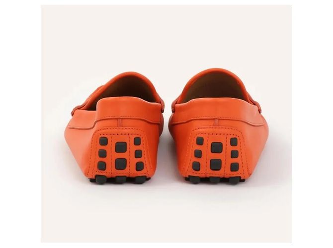 Mocassini Gucci in pelle arancione - vista 4